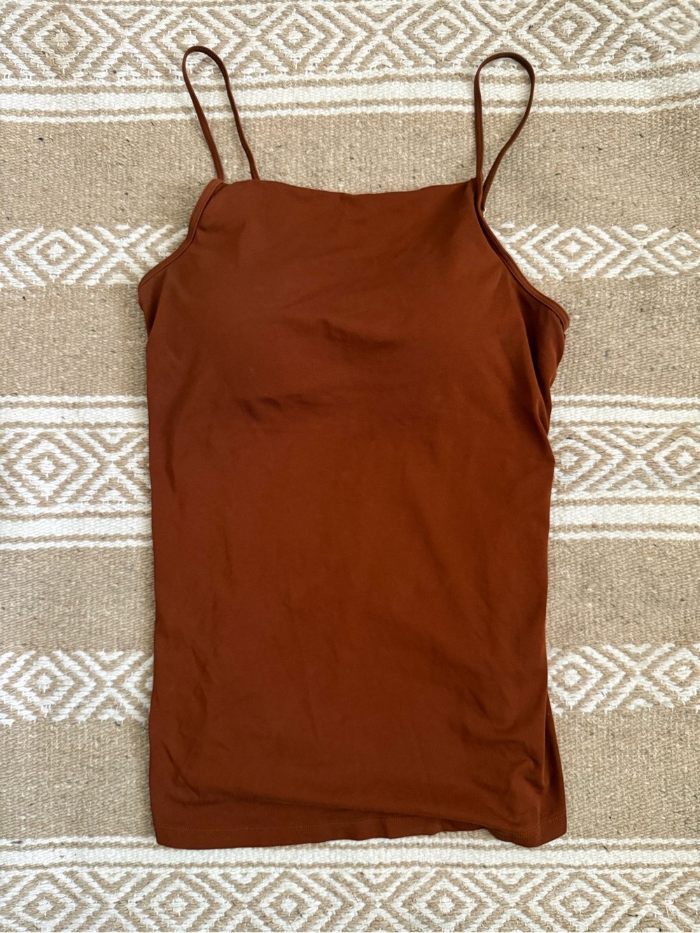 Mame Kurogouchi Uniqlo Airism Straight High Bra Camisole Tank Rust Brown M EUC